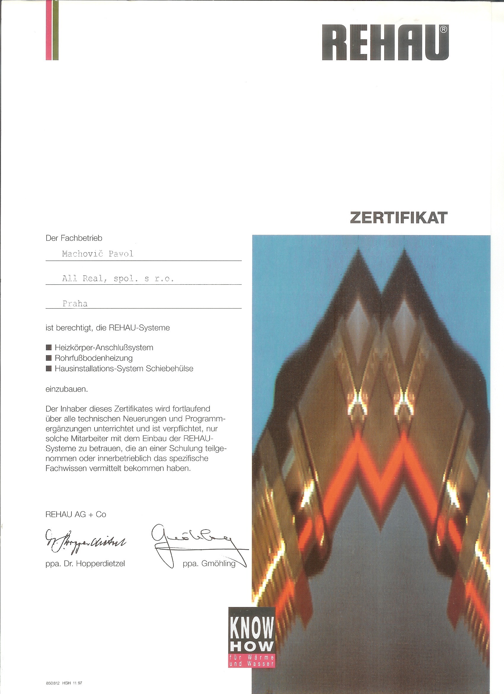 Certifikt REHAU